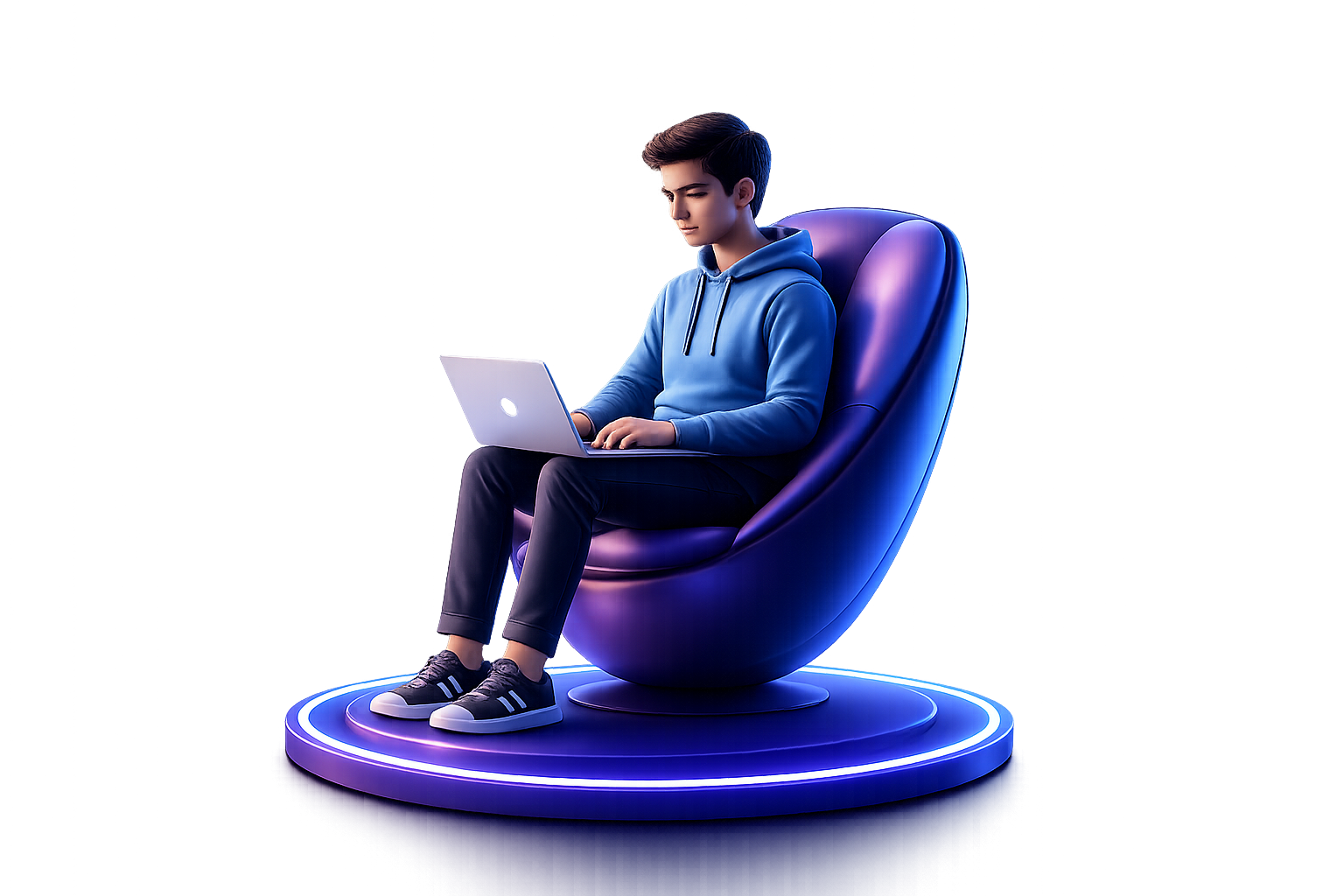 IICLG student in futuristic chair